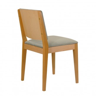 Holsag Vista Stacking Upholstered Back Restaurant Commercial Food Service Indoor Wood Dining Side Chair